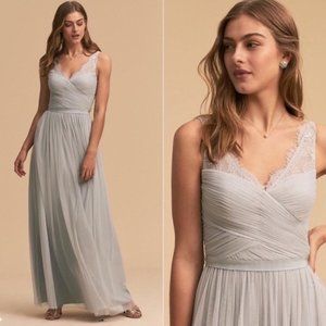 BHLDN Fleur Bridesmaid Dress in color Fog